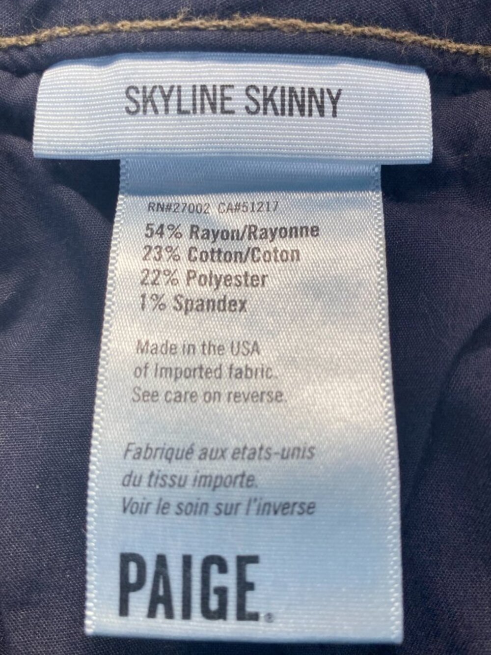 PAIGE Denim Skyline Skinny Crop Women's Jeans Sz 30 Dark Blue Denim - Picture 11 of 12